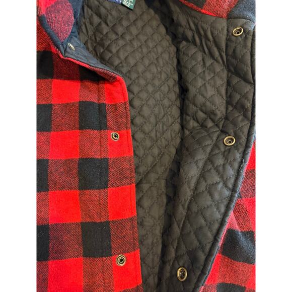 VTG CLAYBROOKE OUTDOORS Wool Blend Flannel Vest | Red Black Checkered | LARGE - Picture 6 of 6